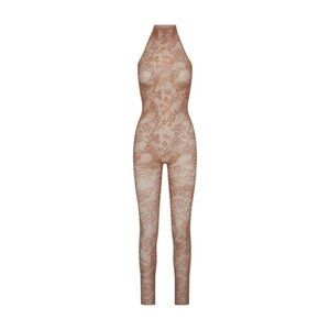 NWT SKIMS KNIT LACE CATSUIT Size XL Nude Color